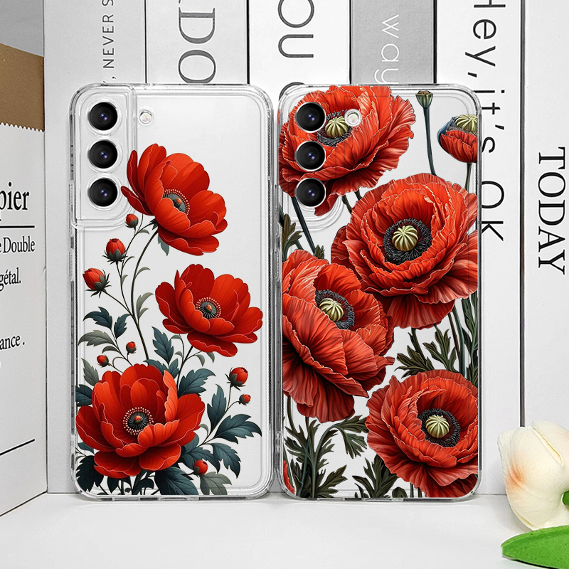 Phone Accessories Samsung - Poppy Flower Bloom Hot Red Floral