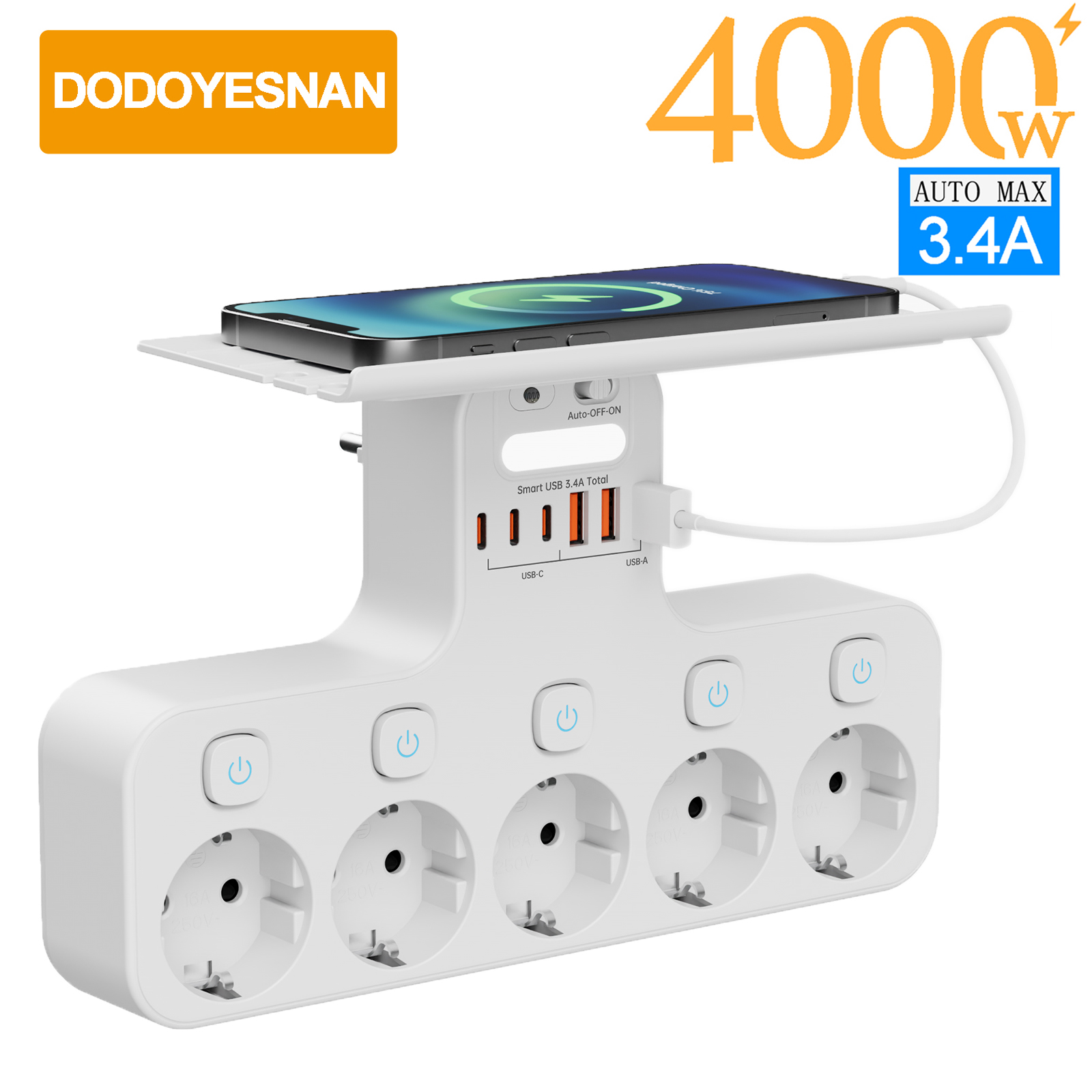 Phone Accessories Hooks - Wall Power Strip EU Plug Independent
