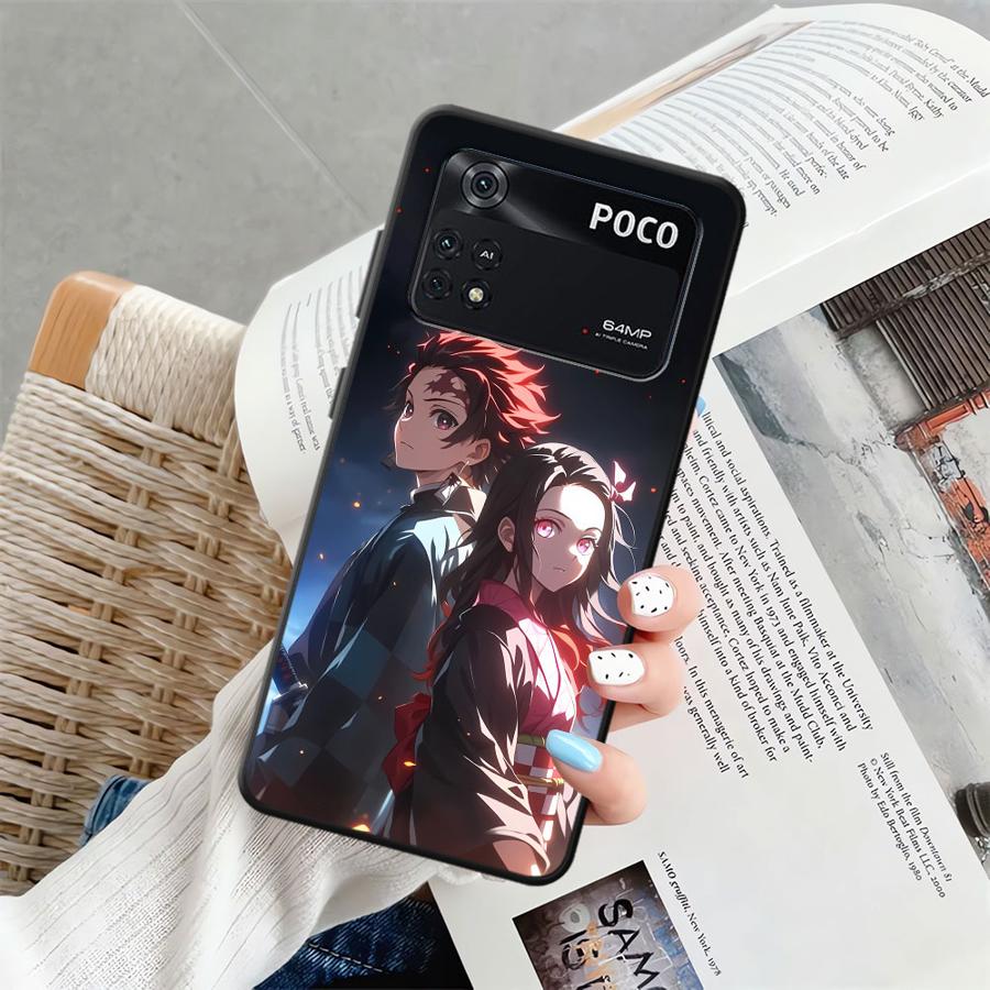 Phone Accessories Demon Slayer - Black Soft Phone Cover Case for