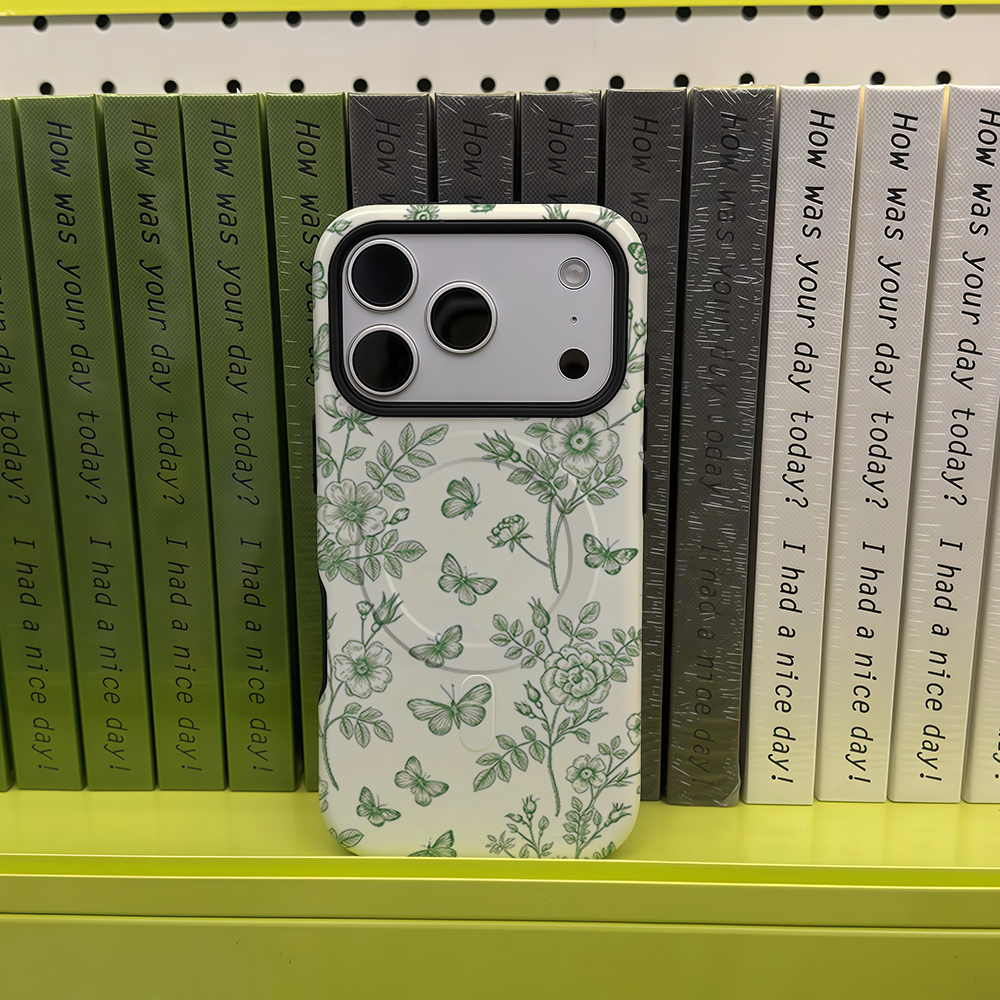 Green Floral Butterfly Sketch  - Magnetic Phone Case incelemesi ve fiyatı