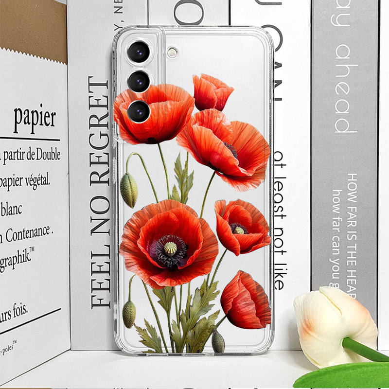 Poppy Flower Bloom Hot Red Flo - Phone Accessories Samsung incelemesi ve fiyatı