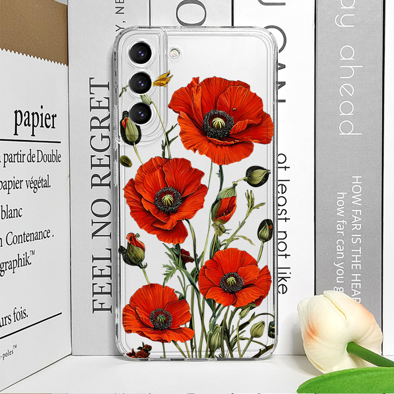 Poppy Flower Bloom Hot Red Flo - Phone Accessories Samsung incelemesi ve fiyatı