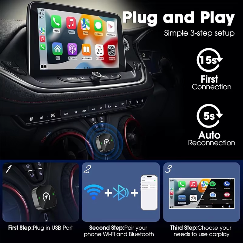 2-in-1 Wireless CarPlay Adapte - Quality Phone Accessories incelemesi ve fiyatı