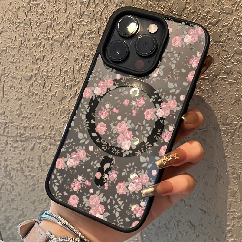Pink Tiny Rose Clear Magnetic  - Magnetic Phone Case incelemesi ve fiyatı
