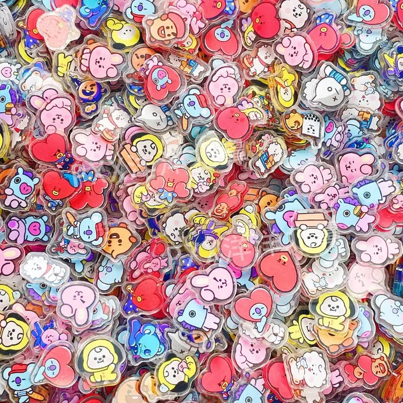 60PCS 2CM Kawaii BT21 Acrylic  - Phone Accessories Diy incelemesi ve fiyatı